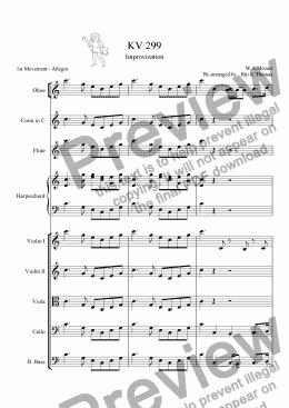 page one of KV 299 - Concerto for Flute (Arrangement)