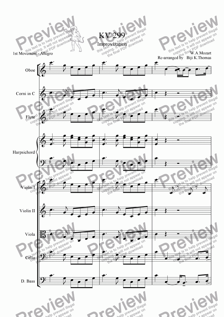 page one of KV 299 - Concerto for Flute (Arrangement)
