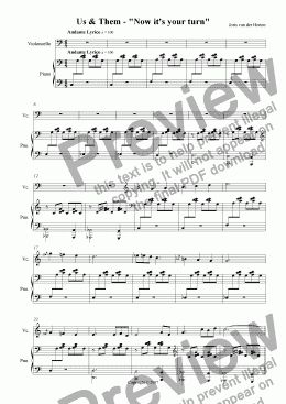 page one of Now It’s Your Turn (juvenilia, cello + piano)