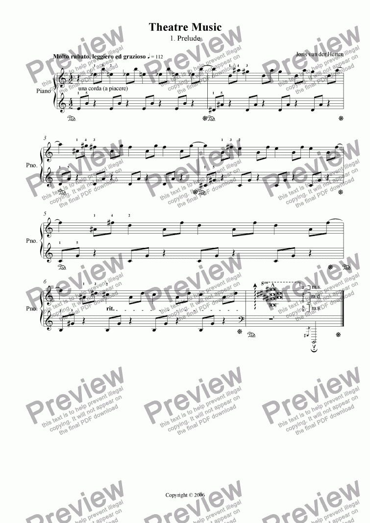 page one of Prelude (juvenilia, piano)