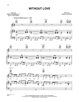 page one of Without Love (from Hairspray) (Piano, Vocal & Guitar Chords (Right-Hand Melody))
