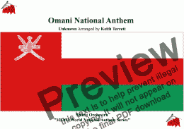 page one of Omani National Anthem of Oman ''Nashid as-Salaam as-Sultani'' “نشيد وطني عماني” for String Orchestra