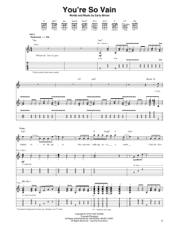 page one of You're So Vain (Guitar Tab)