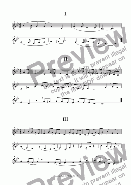 page one of Drei kurze bungen in B für Trompete