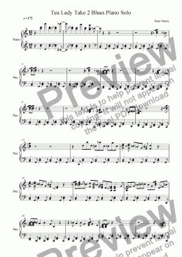 page one of Tea Lady Blues Take 2 Piano Solo