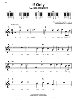 page one of If Only (from Disney's Descendants) (Super Easy Piano)