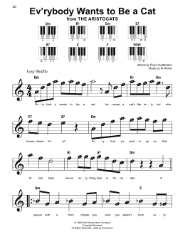 page one of Ev'rybody Wants To Be A Cat (from The Aristocats) (Super Easy Piano)