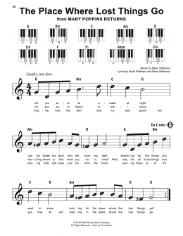 page one of The Place Where Lost Things Go (from Mary Poppins Returns) (Super Easy Piano)
