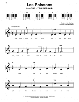 page one of Les Poissons (from The Little Mermaid) (Super Easy Piano)