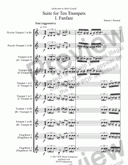 page one of Suite for Ten Trumpets