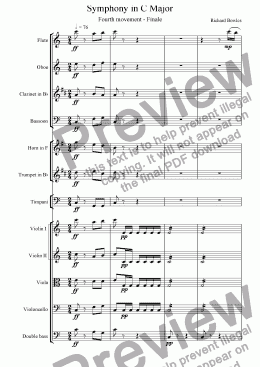 page one of Symphony in C Major (Movement 4)