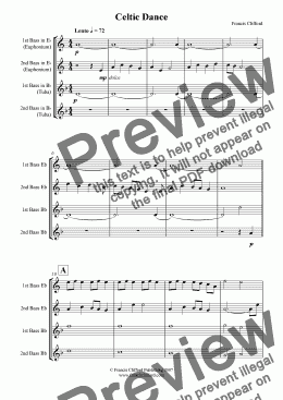 page one of Celtic Dance (Tuba Quartet Version)