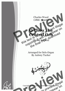 page one of Organ: O Thou The Central Orb (Choral Anthem) - Charles Wood