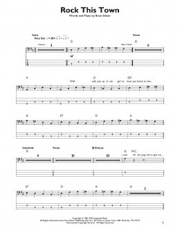 page one of Rock This Town (Easy Bass Tab)