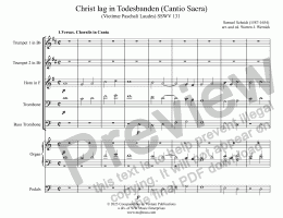 page one of Christ lag in Todesbanden (Cantio Sacra) for Organ & Brass Quintet