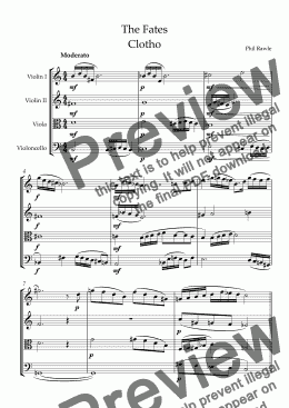 page one of The Fates  - String Quartet