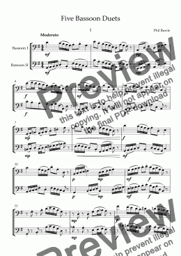 page one of Five Bassoon Duets