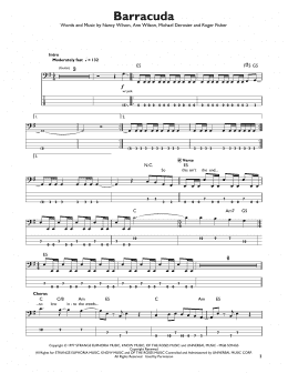 page one of Barracuda (Easy Bass Tab)
