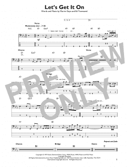 page one of Let's Get It On (Easy Bass Tab)