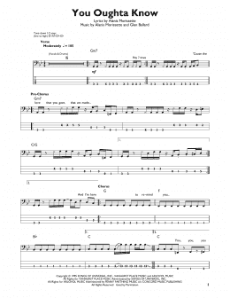 page one of You Oughta Know (Easy Bass Tab)