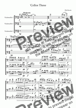 page one of 'Cellos Three