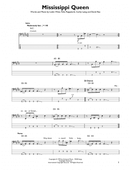 page one of Mississippi Queen (Easy Bass Tab)