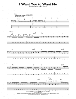 page one of I Want You To Want Me (Easy Bass Tab)