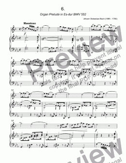 page one of Bach - Organ Prelude in Es-dur, BWV 552 for trumpet Bb & piano