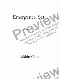 page one of Emergence: Set 1