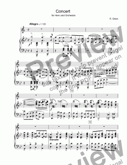 page one of Gliere - Horn concerto, 1st movt. Allegro for 4-valves flugelhorn Bb & piano