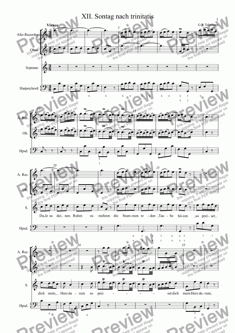 page one of Cantata XII. Sontag nach trinitatis
