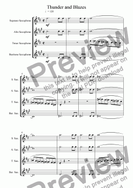 page one of Entrance of the Gladiators (Saxophone Quartet)