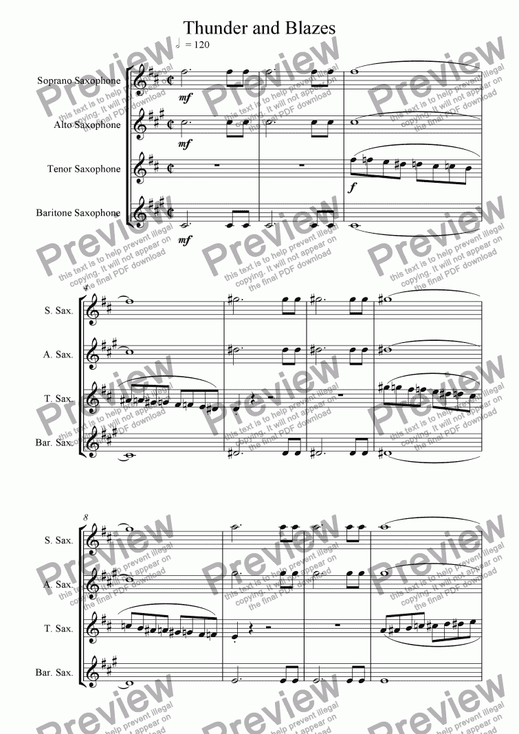 page one of Entrance of the Gladiators (Saxophone Quartet)