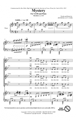page one of Mystery (SATB Choir)