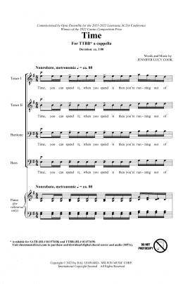 page one of Time (TTBB Choir)