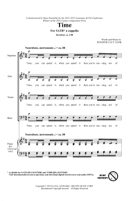 page one of Time (SATB Choir)