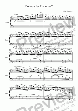 page one of Prelude for Piano no 7