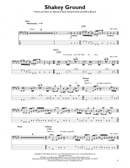 page one of Shakey Ground (Easy Bass Tab)