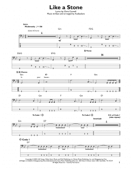 page one of Like A Stone (Easy Bass Tab)