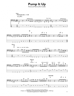 page one of Pump It Up (Easy Bass Tab)