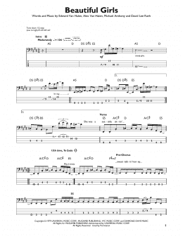 page one of Beautiful Girls (Easy Bass Tab)