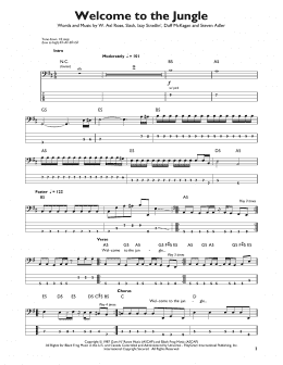 page one of Welcome To The Jungle (Easy Bass Tab)