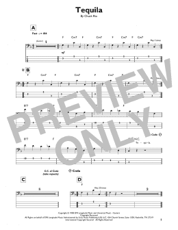page one of Tequila (Easy Bass Tab)