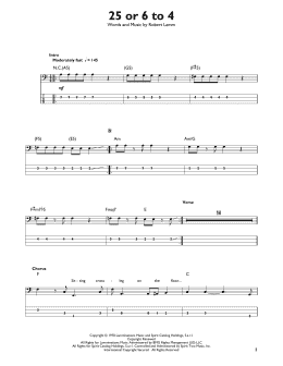 page one of 25 Or 6 To 4 (Easy Bass Tab)
