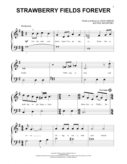 page one of Strawberry Fields Forever (Beginning Piano Solo)