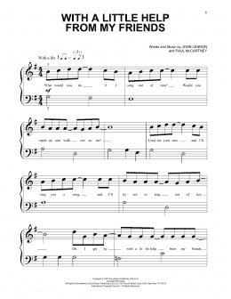 page one of With A Little Help From My Friends (Beginning Piano Solo)