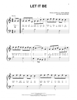 page one of Let It Be (Beginning Piano Solo)
