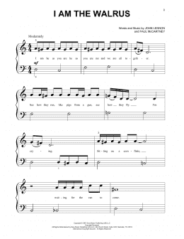 page one of I Am The Walrus (Beginning Piano Solo)