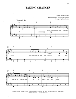 page one of Taking Chances (Easy Piano)