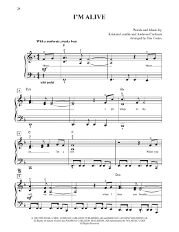 page one of I'm Alive (Easy Piano)